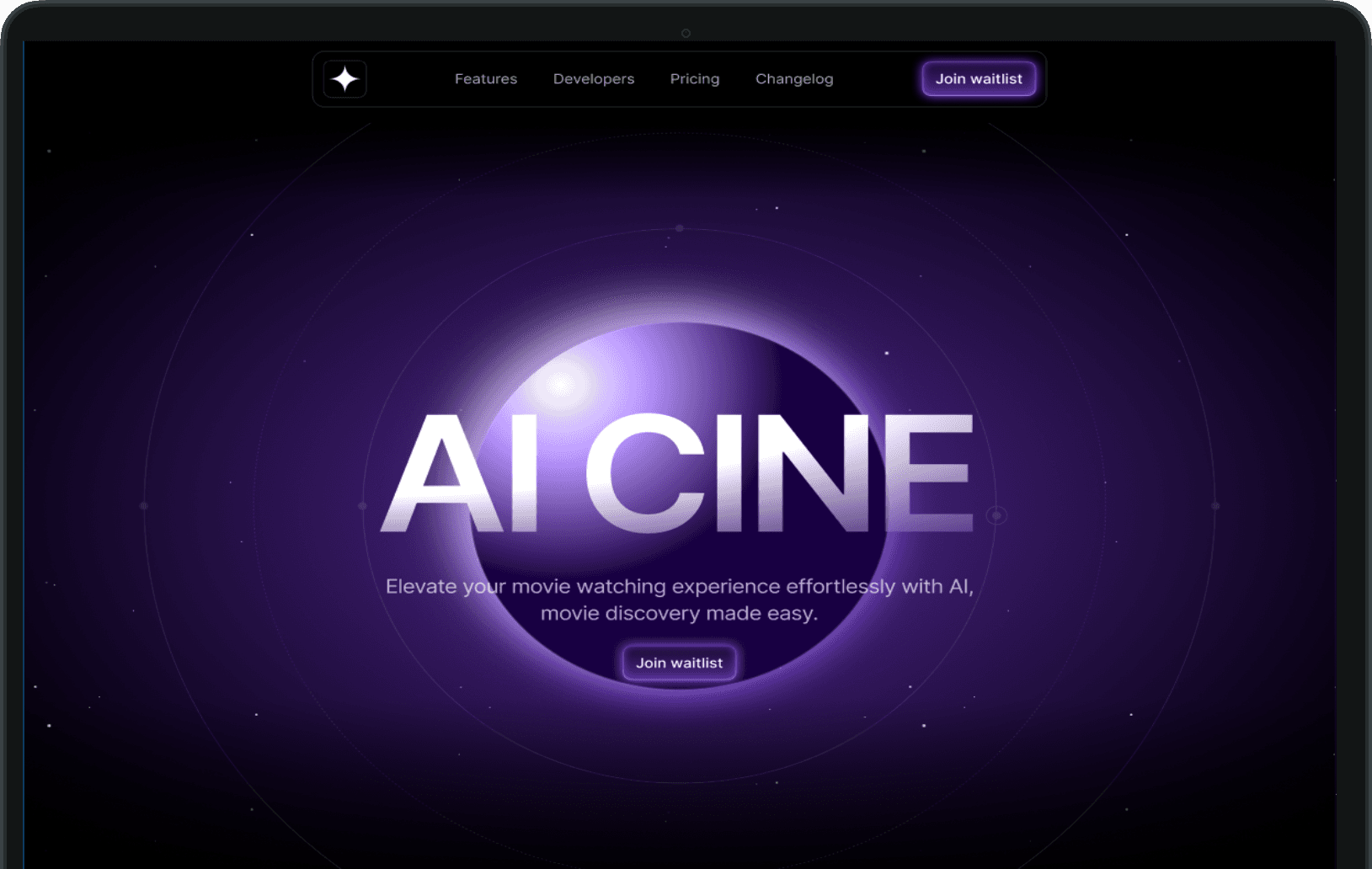 AI movie bot Landing Page